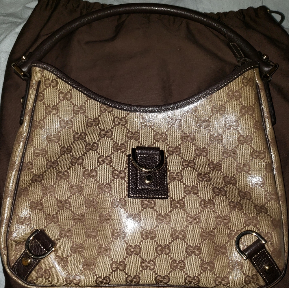 GUCCI COATED GG  Abbey D ring hobo  bag pristine final price